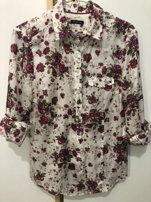 Bluzka koszulowa, rozmiar 38 jedwabna, Massimo Dutti