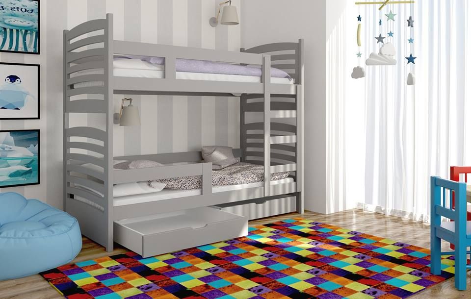 Łóżko piętrowe dla dzieci Janek 2 + materace 160x75 / 180x75