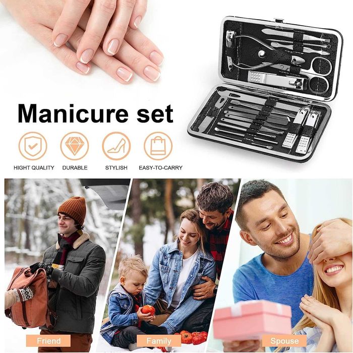 Conjunto Kit de Manicure Pedicure Profissional Unhas 19 pcs