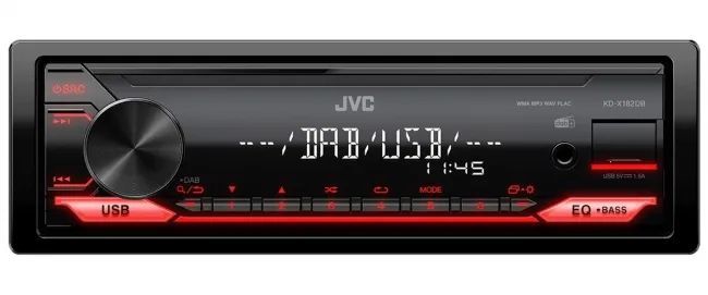 JVC KD-X182DV Radio samochodowe DAB+ / przednim AUX i USB / DSP z DTA i 13-pasmowym korektorem