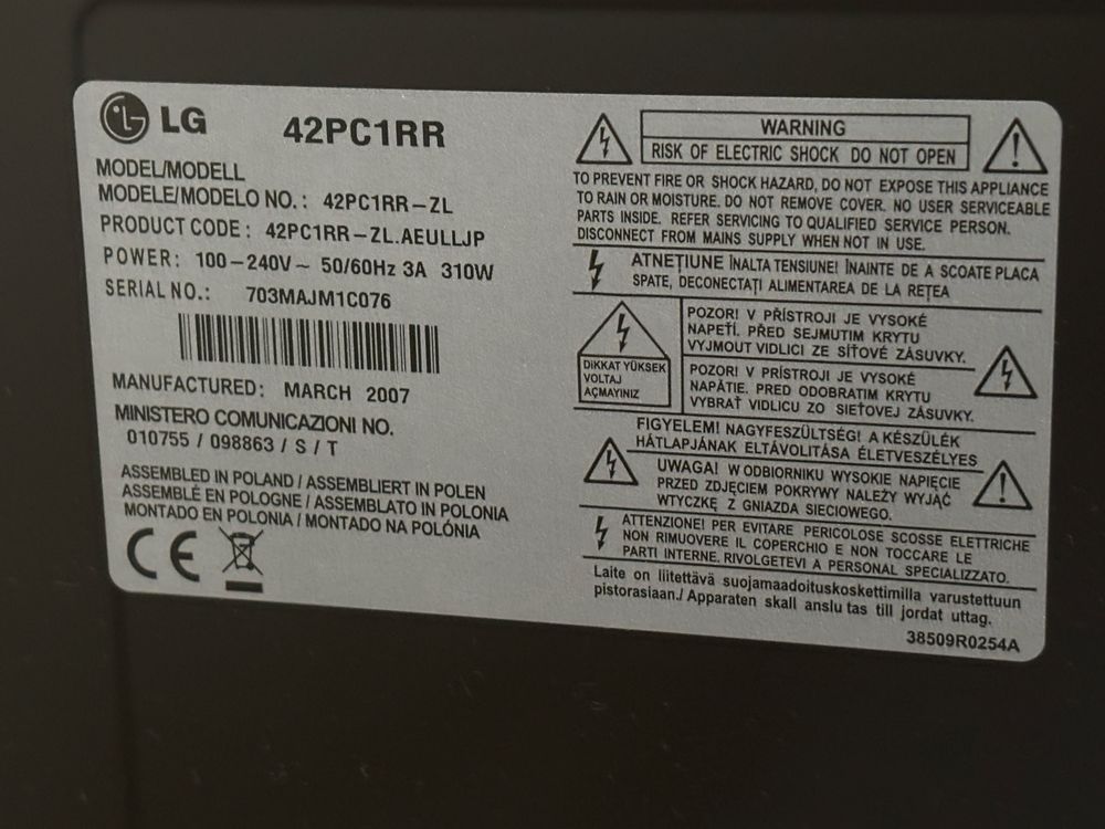 Tv plasma LG  42 polegadas