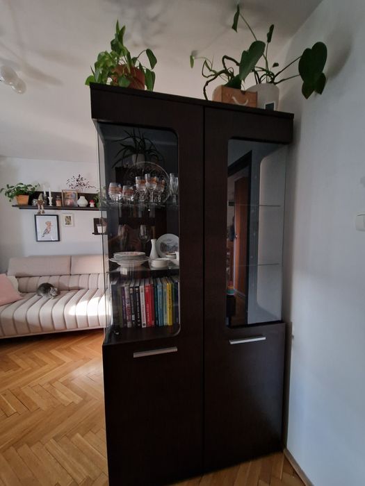 Witryna na książki kolor Wenge część zestawu