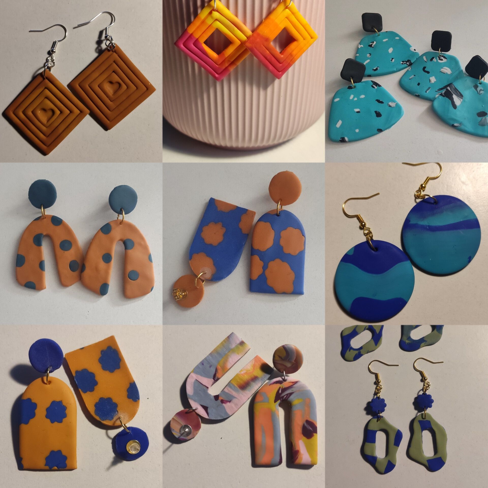 Kolczyki ręcznie robione Clay handmade earrings