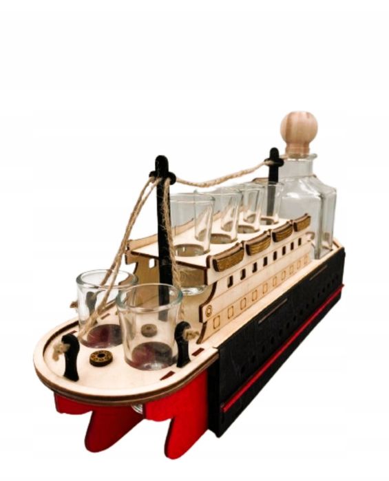Titanic Statek Karafka z Kieliszkami Prezent na Urodziny