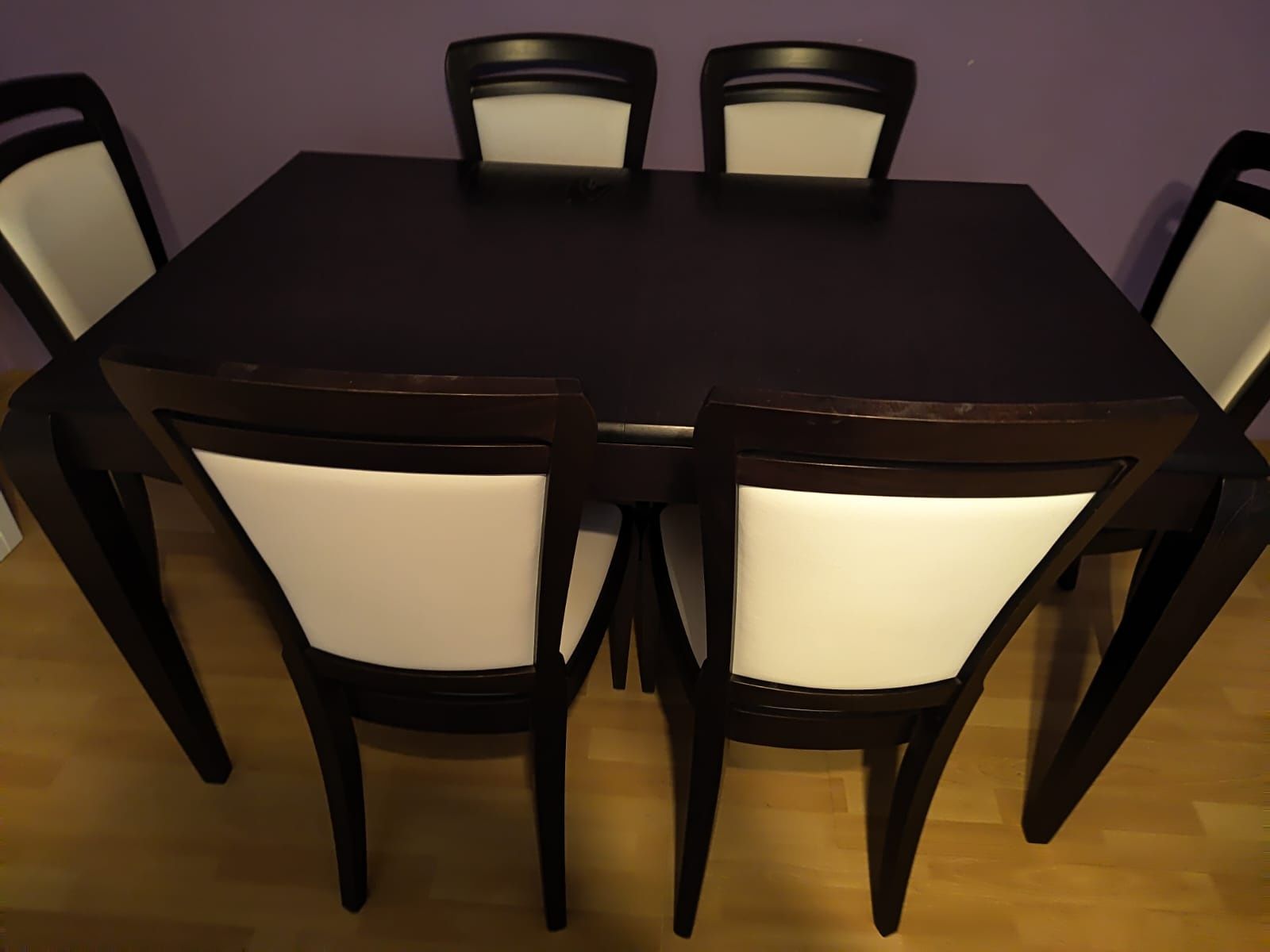 Stylowy stół i 6 krzesel wenge