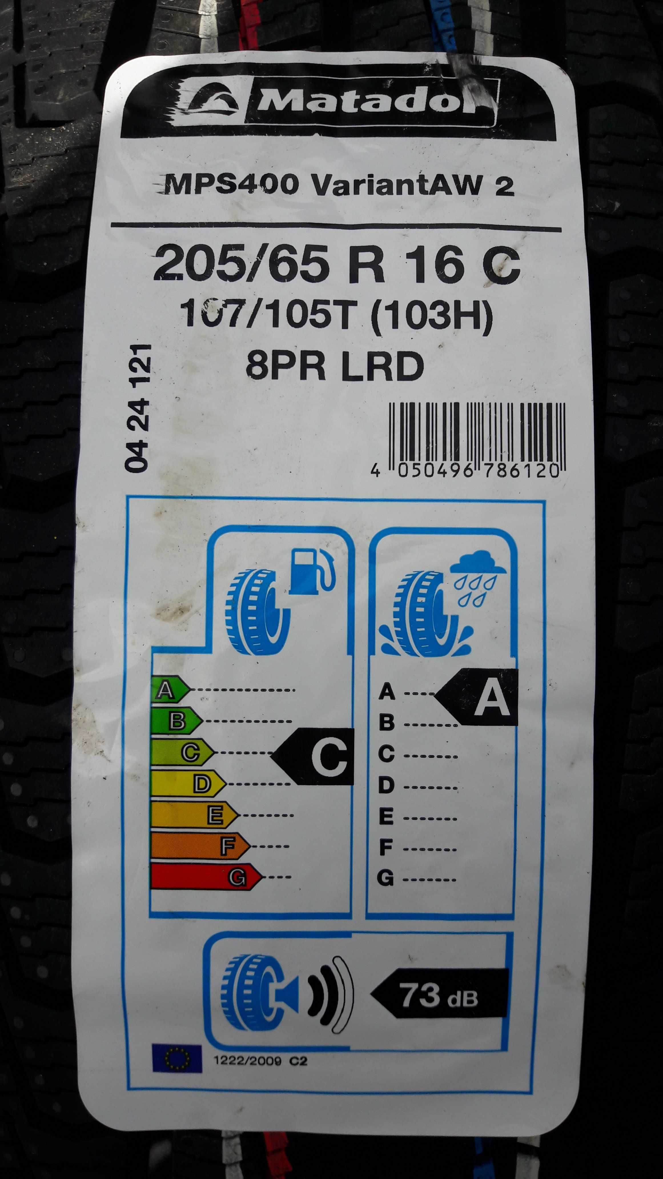 2szt. opony całoroczne 205/65R16C Matador MPS400 W-wa