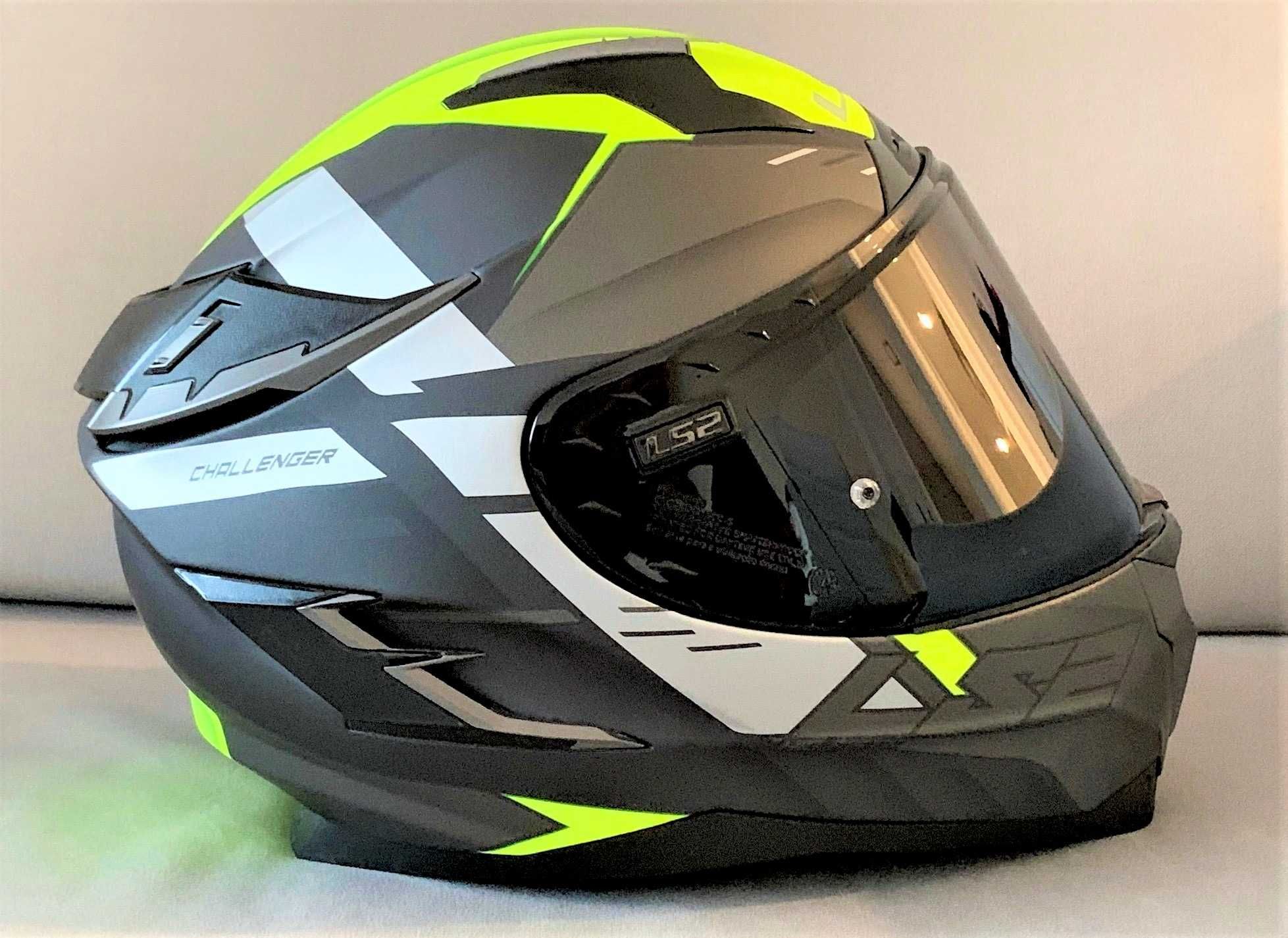Capacete LS2 Challenger Titânio Fluo.Carbon/Kev.NOVO 40% Desconto. M-L