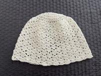 Handmade ażurowa czapeczka, do chrztu 6-9 mies