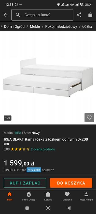 Łóżko podwójne szufladowe podwójne