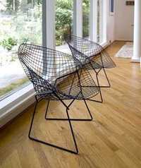 Komplet wyjatkowych, drucianych foteli krzeseł wire chair