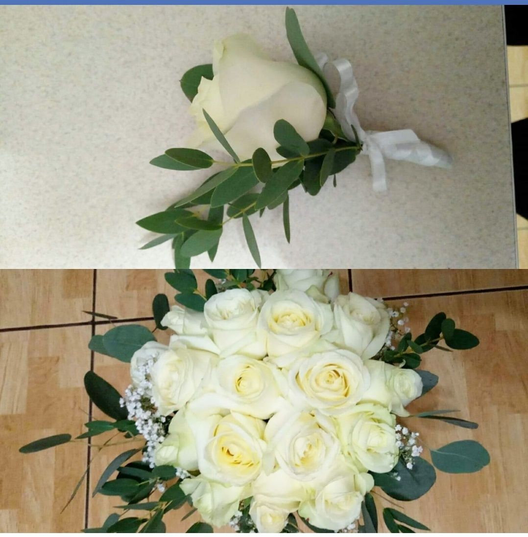 весільний букет, букет з білих троянд, букет для нареченої