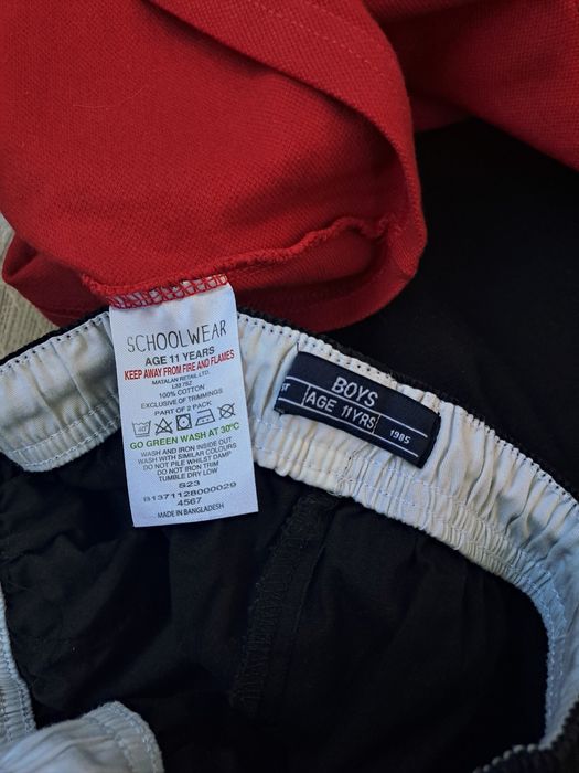 Набір/чорні шорти та червона теніска поло футболка для хлопчика