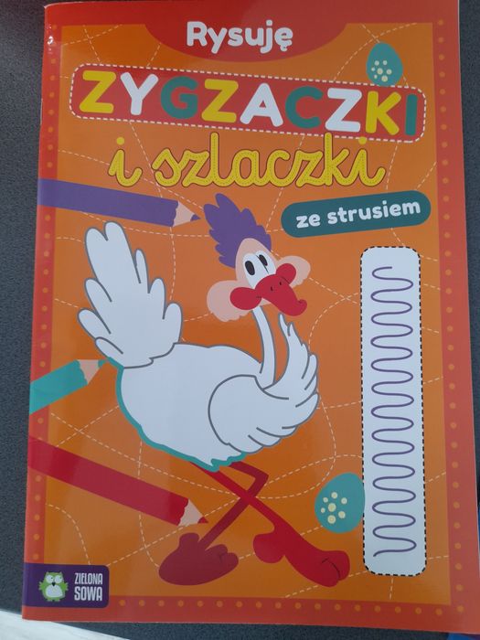 Rysuje zygzaczki I szlaczki że strusiem, z królikiem