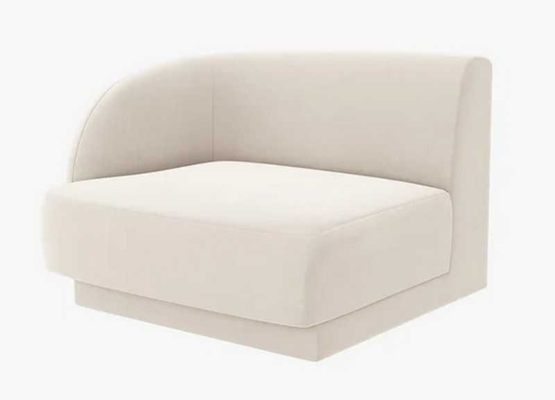 Modułowa sofa kanapa 4 os. Miley Micadoni welur jasny beż 330x90x70cm