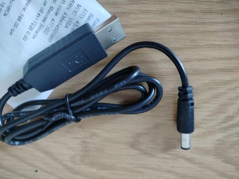 Кабель USB – DC 5.5x2.1 мм для живлення роутера / пристроїв від PowerB