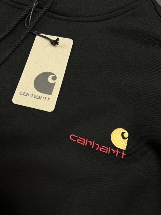 Чоловіче худі Carhartt чорне толстовка унісекс кофта з капюшоном
