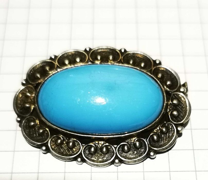 Серьги с Бирюзой 916 проба серебро