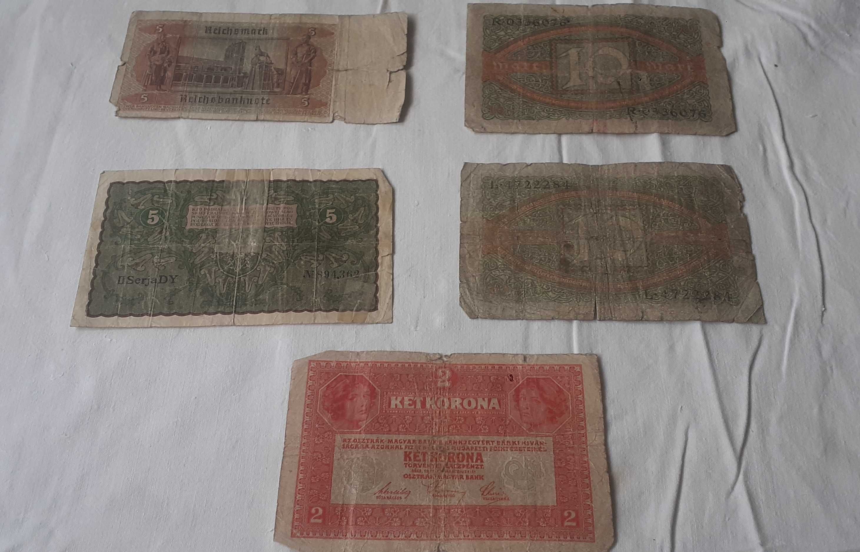 Stare banknoty przedwojenne 9 sztuk