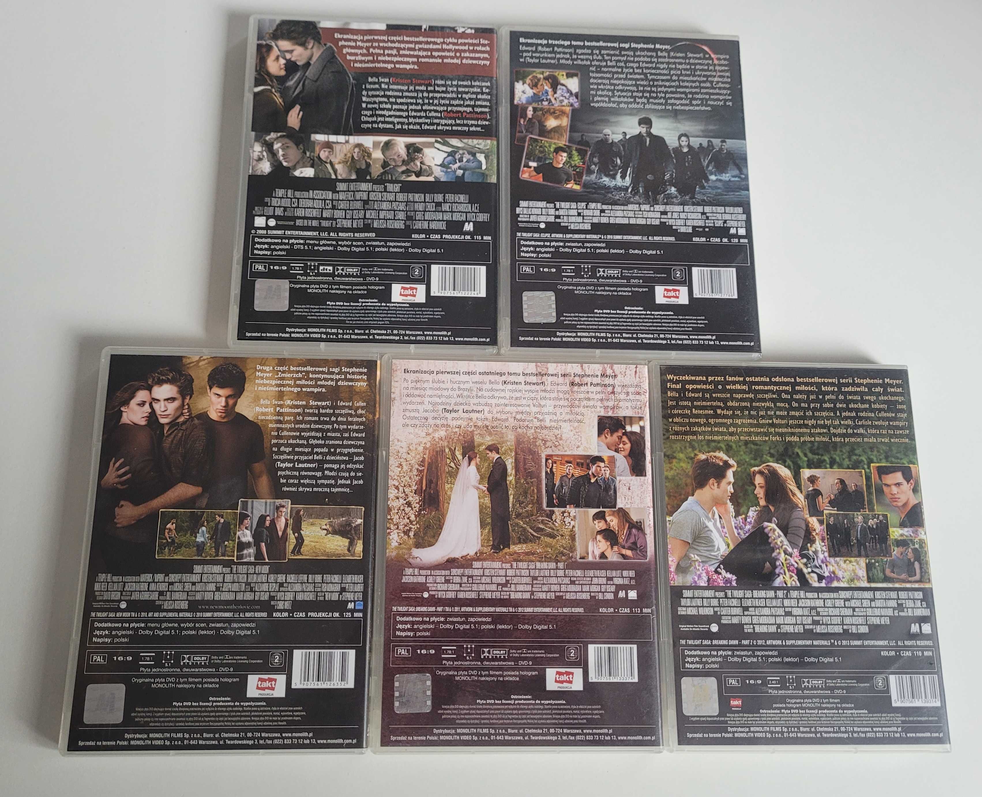 Filmy DVD Saga Zmierzch 1-5 Komplet Twilight