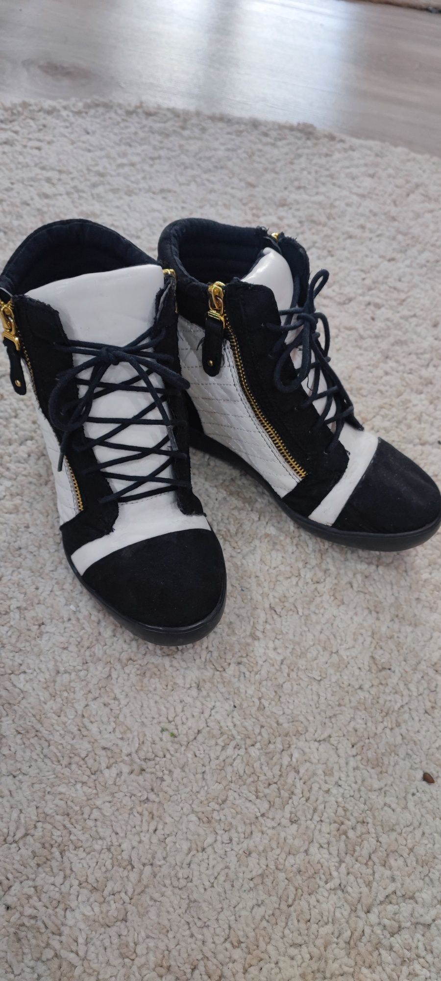 Zestaw 3 pary sneakersy botki damskie na koturnie rozm.38