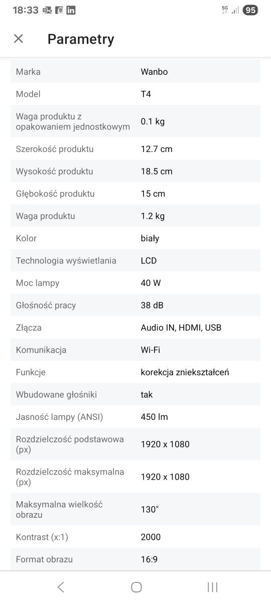 Projektor Wanbo T4