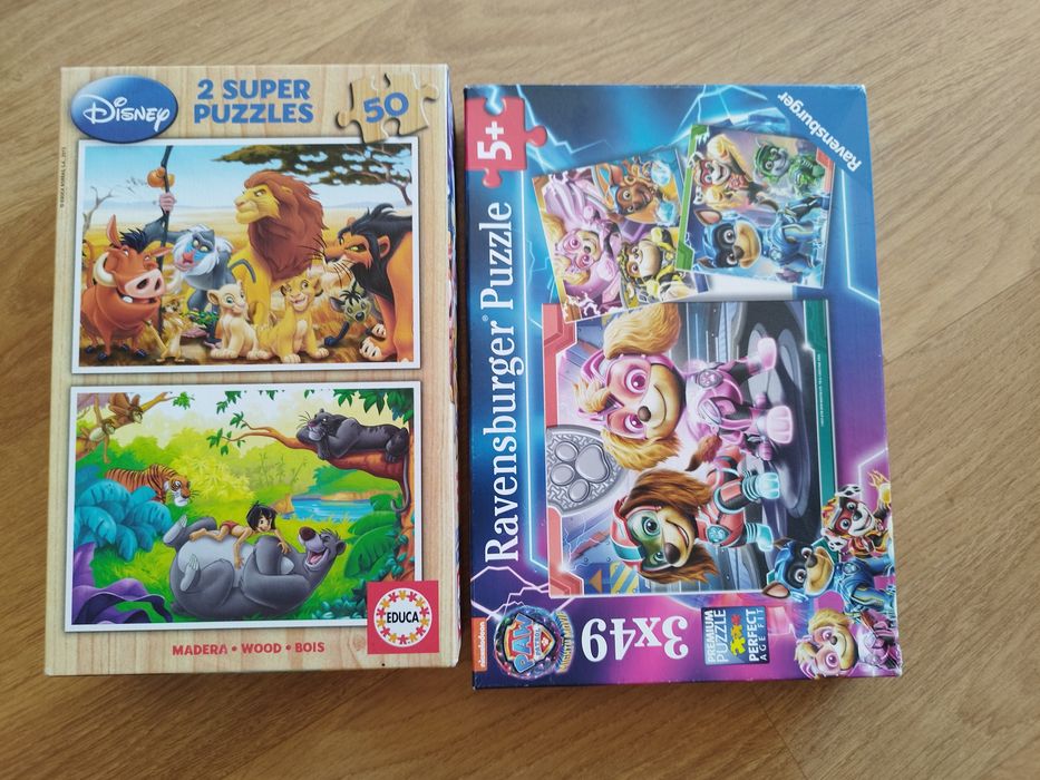 2 puzzles patrulha pata e disney
