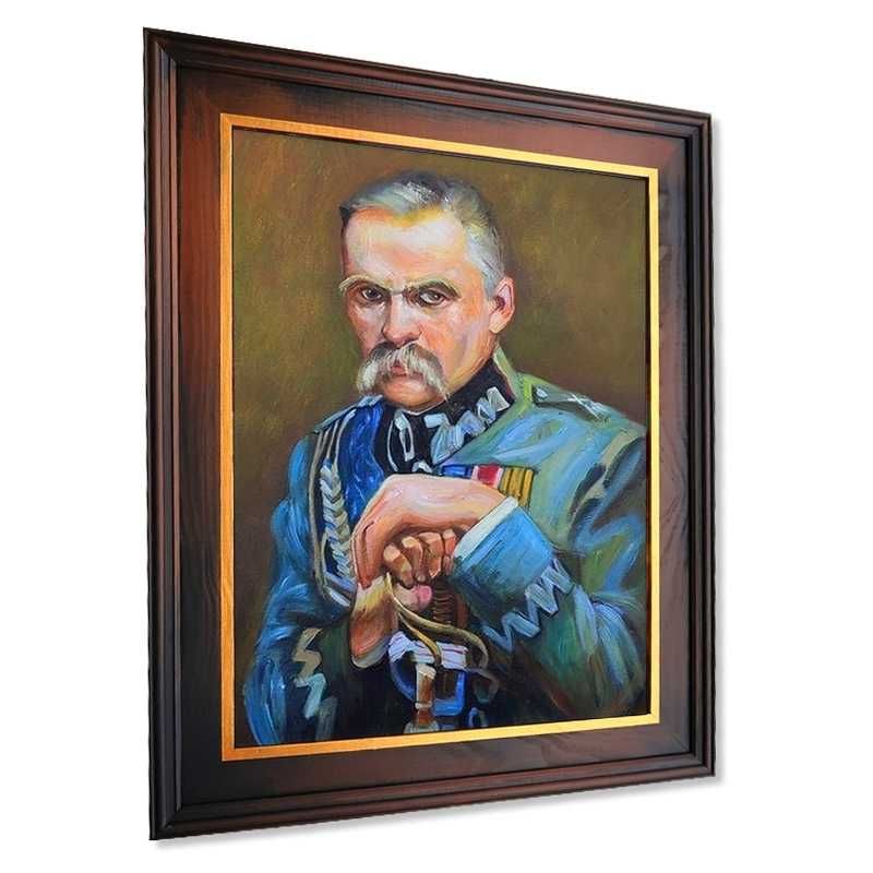 Obraz malowany W. Kossak portret MARSZAŁEK JÓZEF PIŁSUDSKI  rama