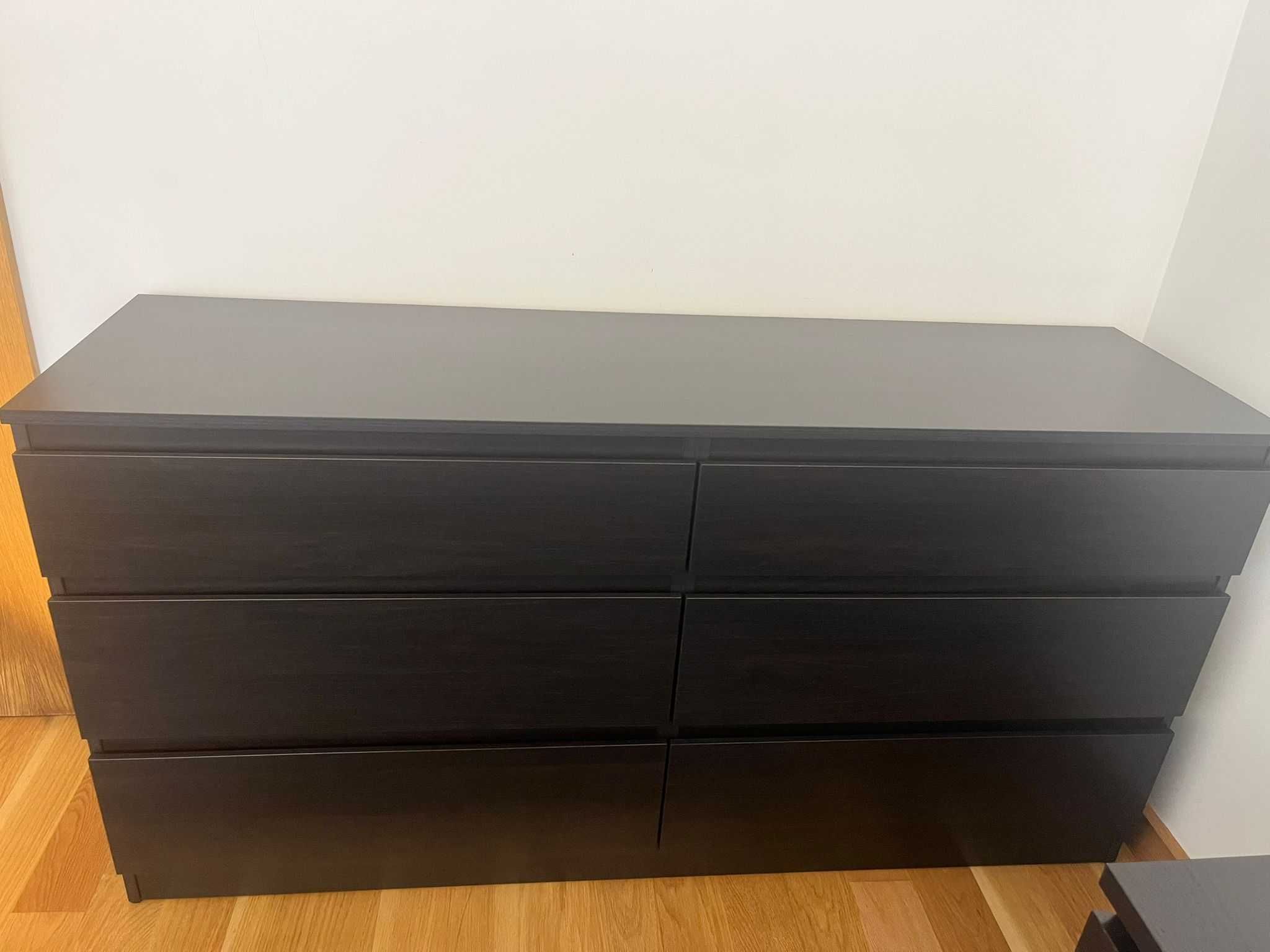 Cômoda IKEA Kullen – Preto Acastanhado – Como Nova