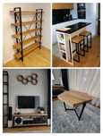 Stolik, konsola, regał, szafka loft, dębowe, loft industrial