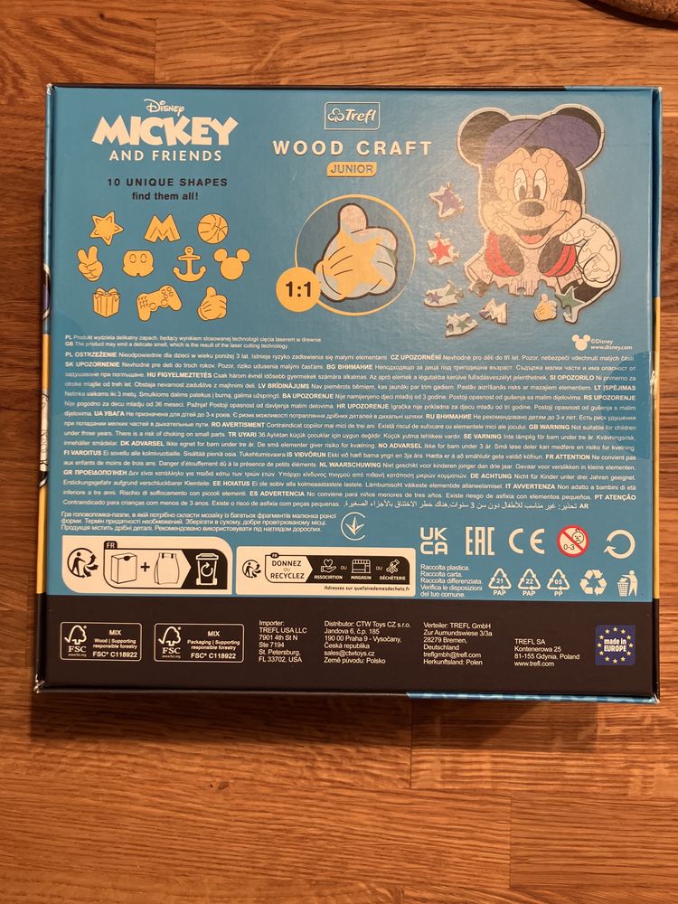 Puzzle 50 Wood Craft Junior W świecie Mickey