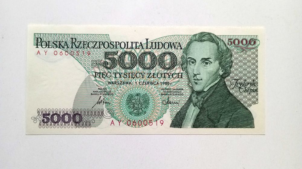 5000  zł 1986    - AY -  st. 1 UNC