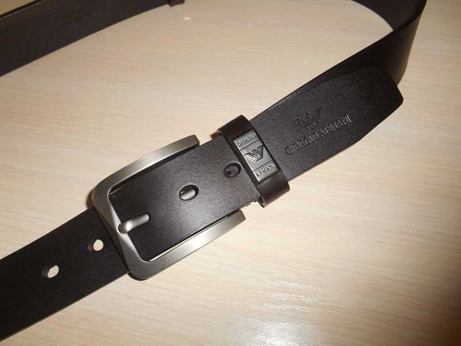 Emporio Armani Męski pasek firmowy, skóra naturalna 226