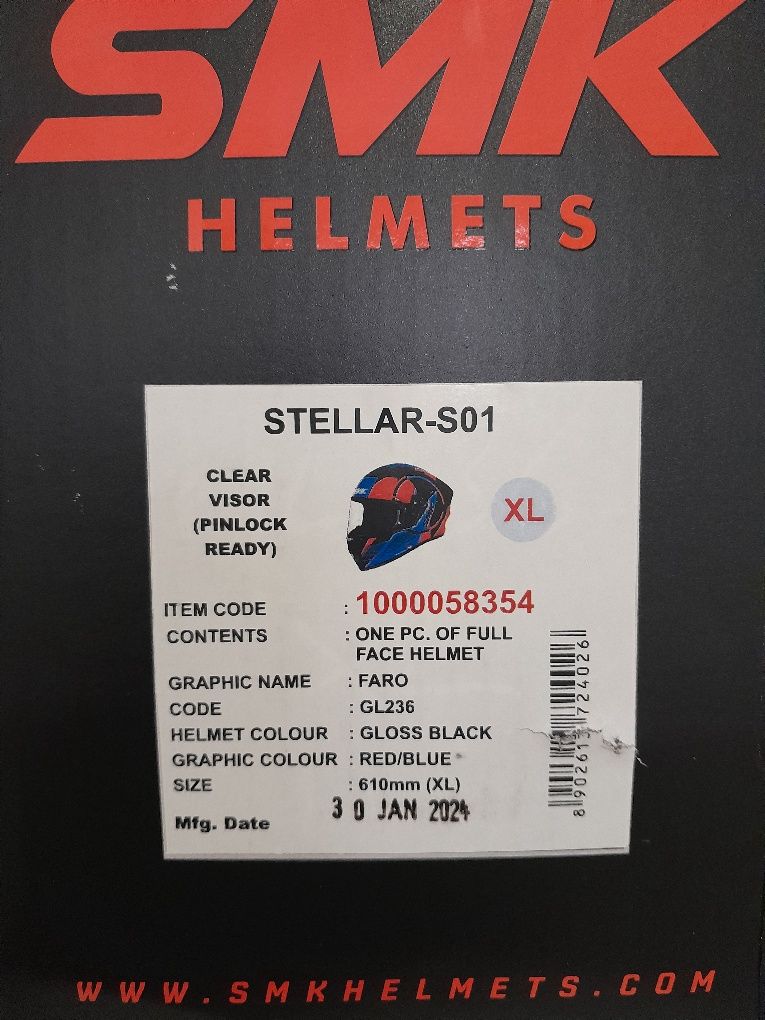 Capacete SMK Helmets - 2 UNIDADES