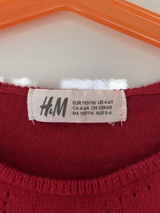H&M cudo! JAK NOWA czerwona sukienka 110/116 miękka dzianina