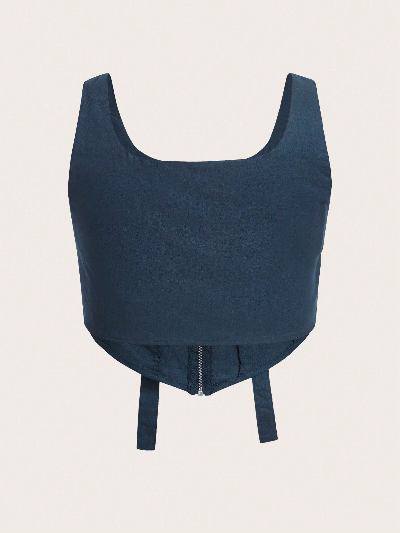 Top Crop Bawełniany Z Kieszeniami Granatowy Casual Shein 4Xl 48