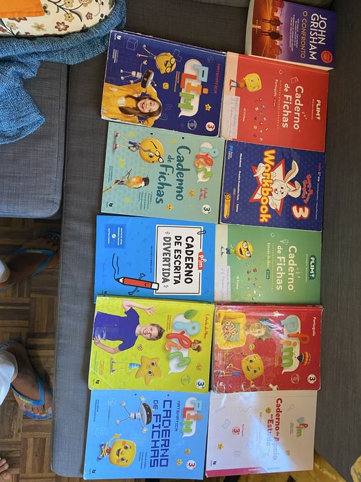 Livros escolar e de passa tempo