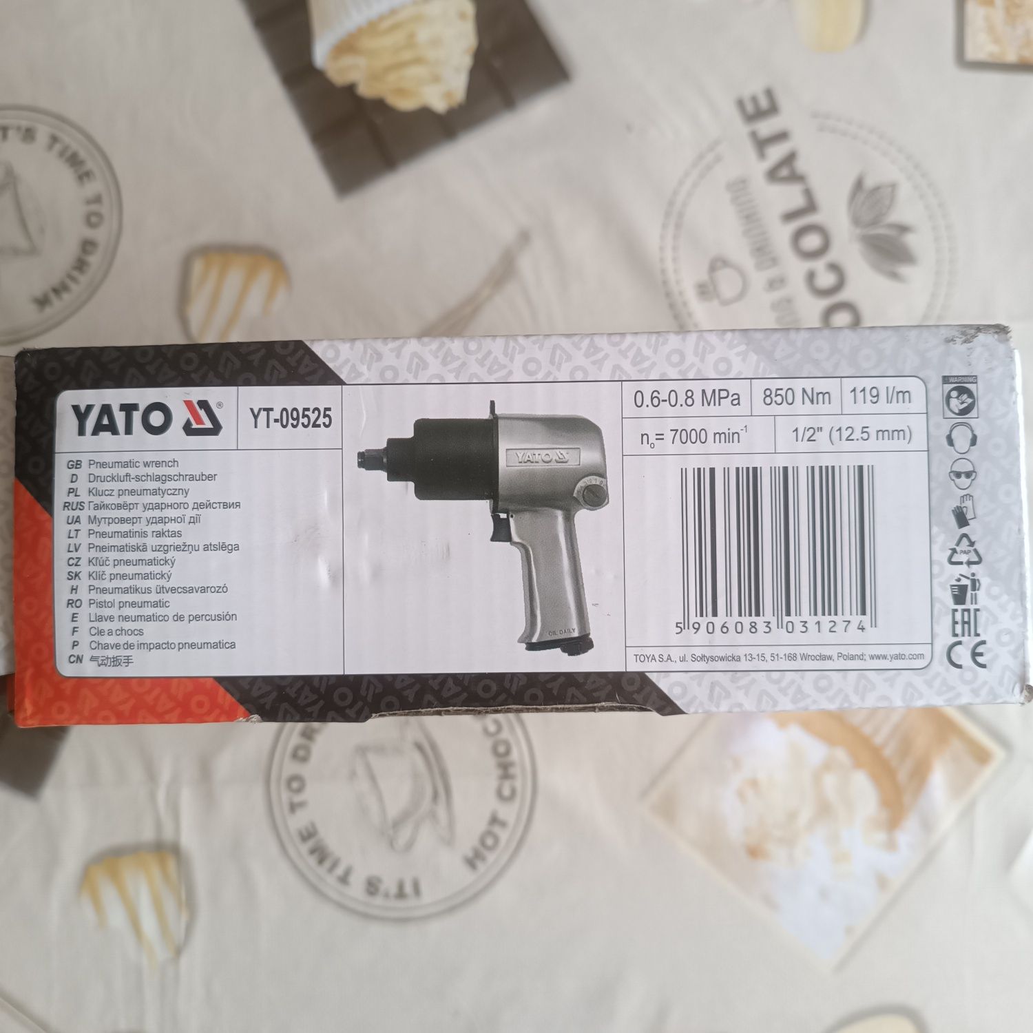 Пневмогайковёрт Yato 850Hm .