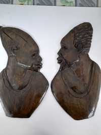 2 Máscaras africanas de casal indígena