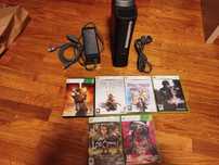 Xbox 360 com 6 jogos e comando