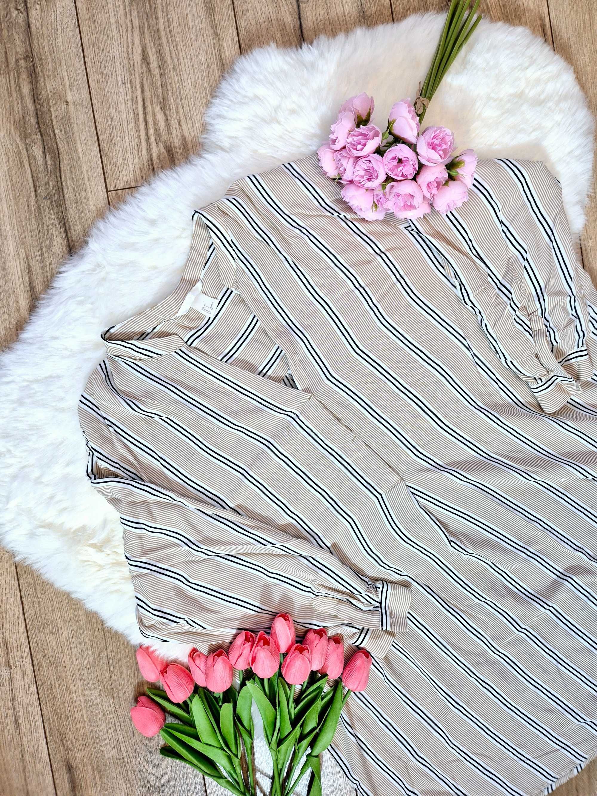Nowa wiskozowa długa bluzka damska 100% wiskoza H&M 44 XXL plus size