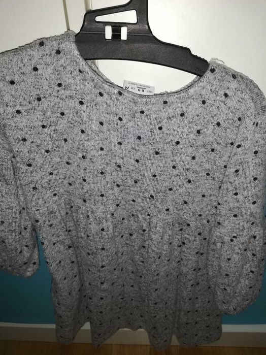 Vestido bebé cinza 6 a 9meses (74cm)