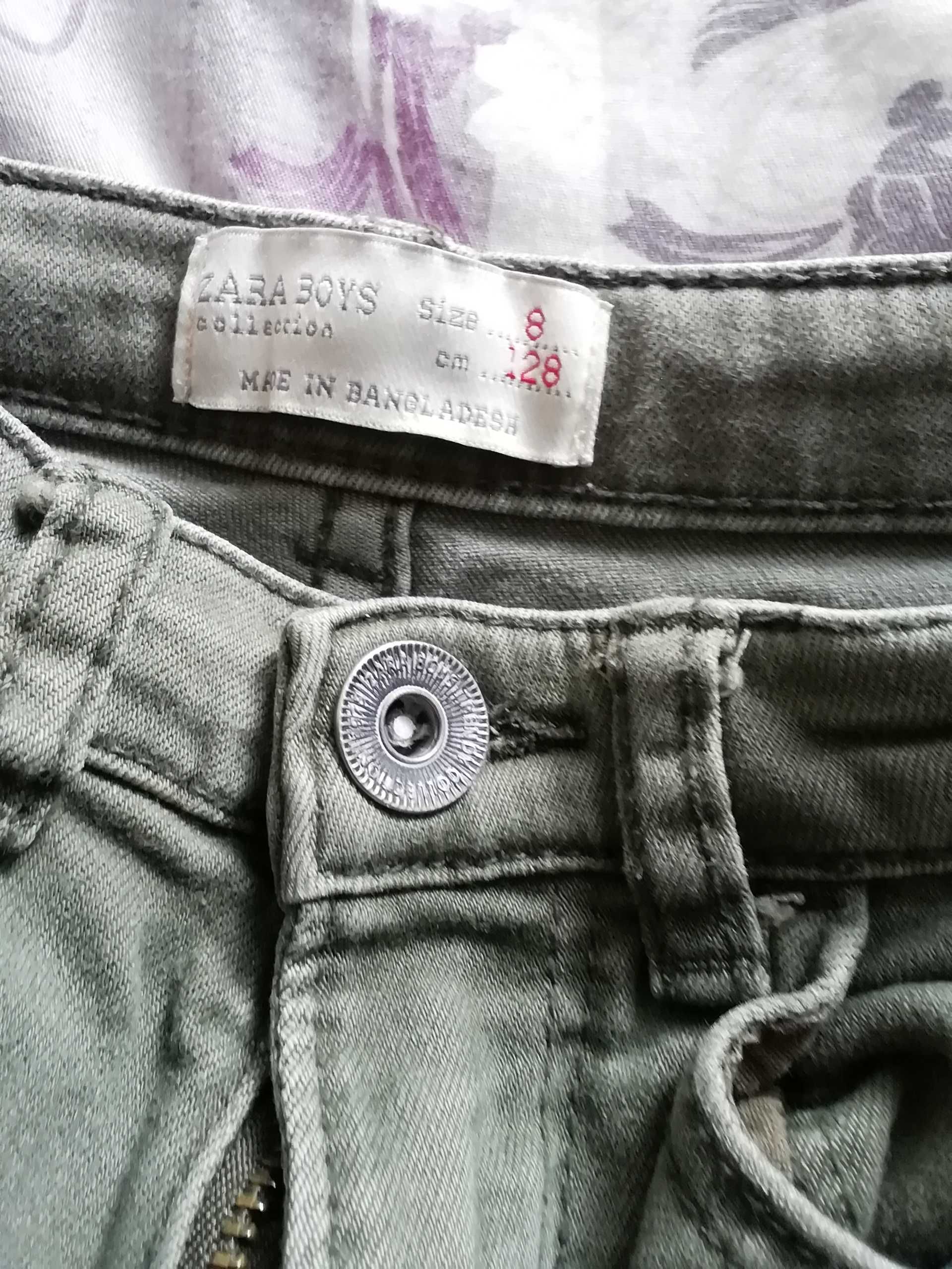 Spodnie jeans Zara 128 khaki