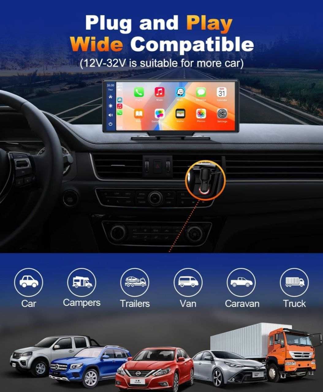 Przenośne samochodowe stereo o przekątnej 9,26 cala dla Apple !