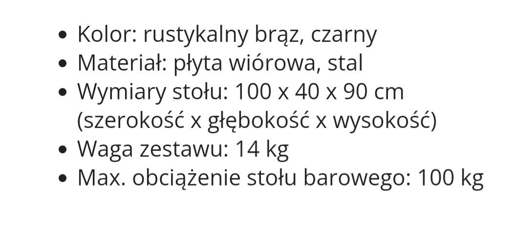 Stół kuchenny industrialny + 2 stołki barowe