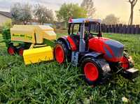 Nowy wielki Traktor z prasą belarką do słomy - zabawki