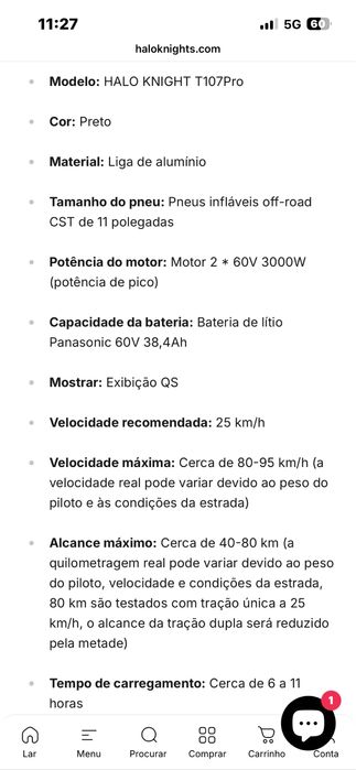 Trotinete halo knight t107 pro igual a nova