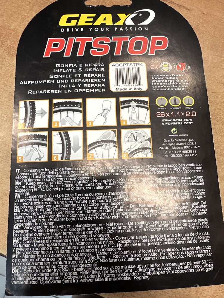 Zestaw PIT stop vittoria Geax 50 ml ( 2 szt lots klips)