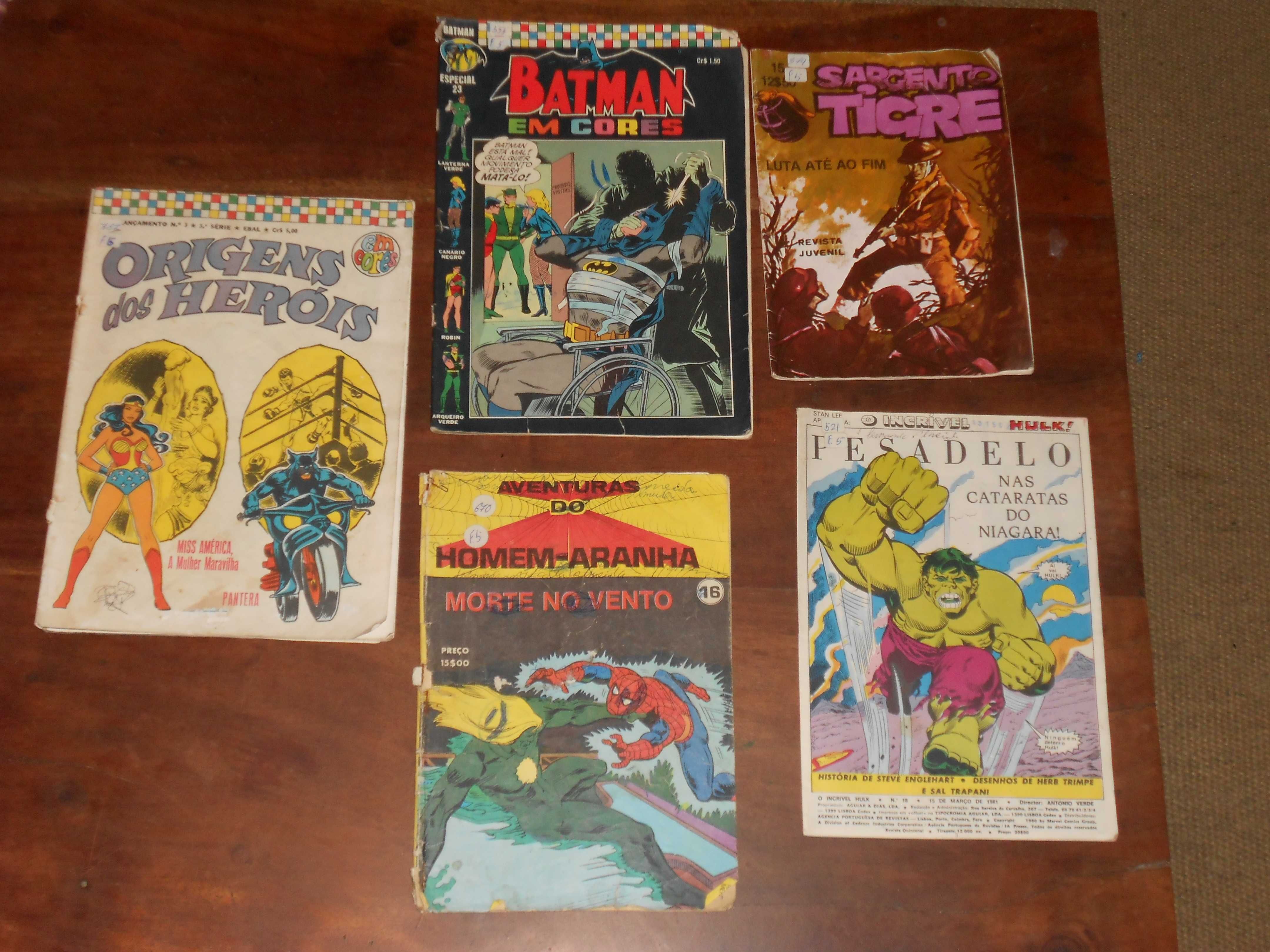 Revistas antigas Batman, Homem aranha, Hulk, Sargento Tigre etc