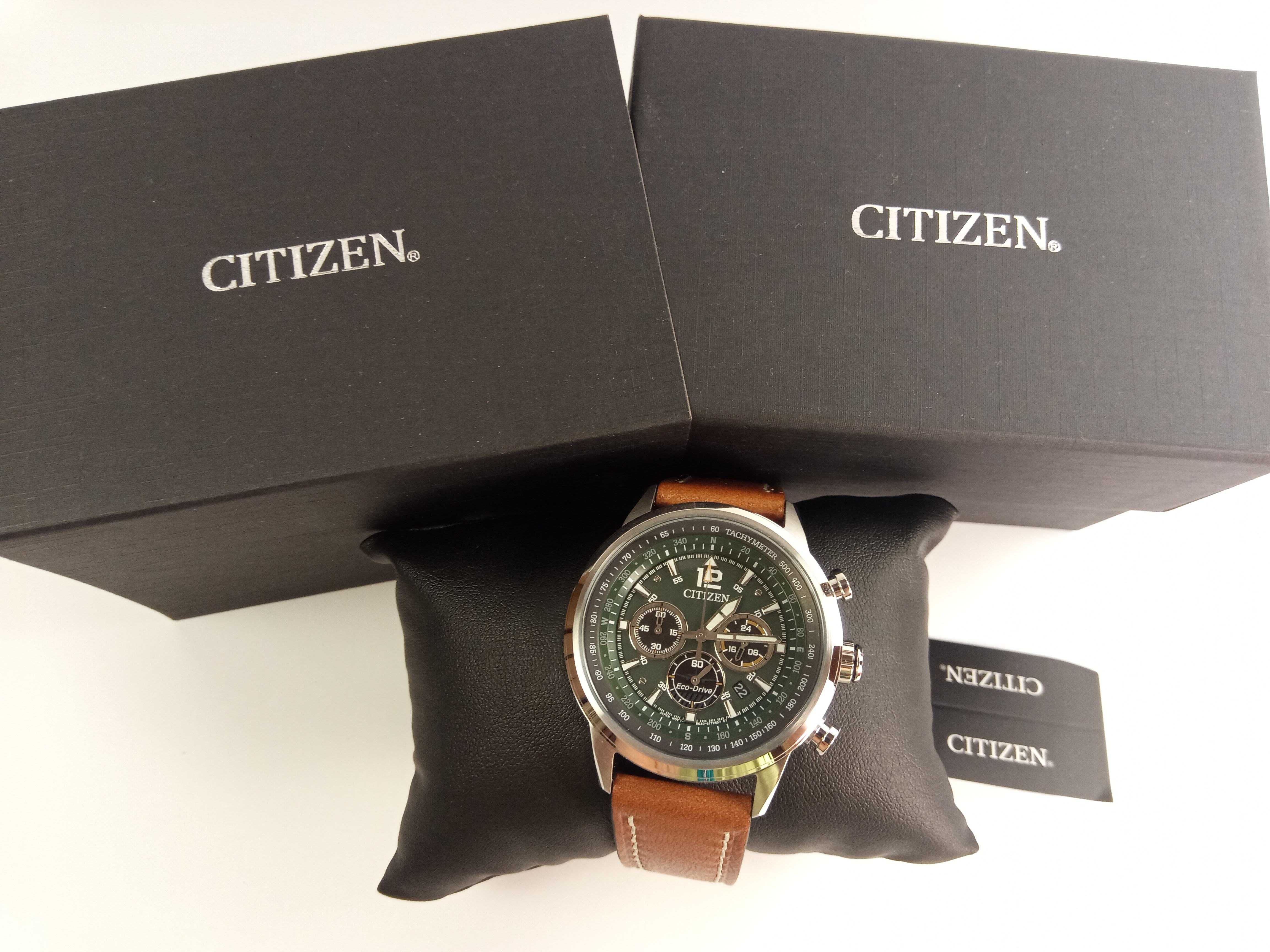 Японские часы Citizen Eco-Drive солнечная батарея, хронограф, годинник