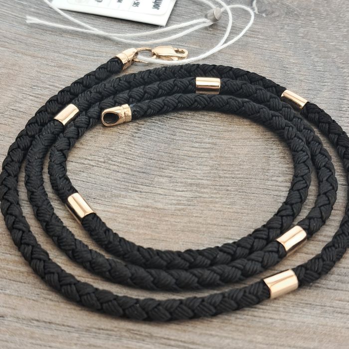 Срочно! Шнурок с золотыми вставками Золотая цепочка